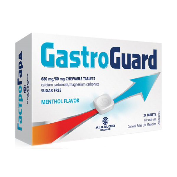 ALKALOID GASTROGARD таблети за џвакање , 24 парчиња