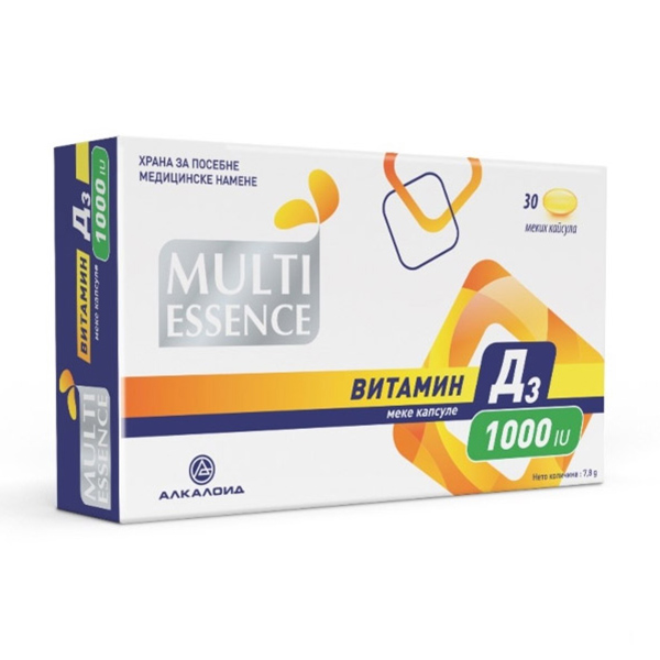 ALKALOID MULTI ESSENCE VITAMIN D3 1000IU капсули , 30 парчиња